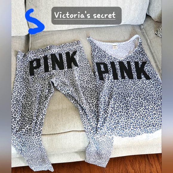 New Victoria’s Secret Thermal Pajama Set Leopard Print - Picture 1 of 1
